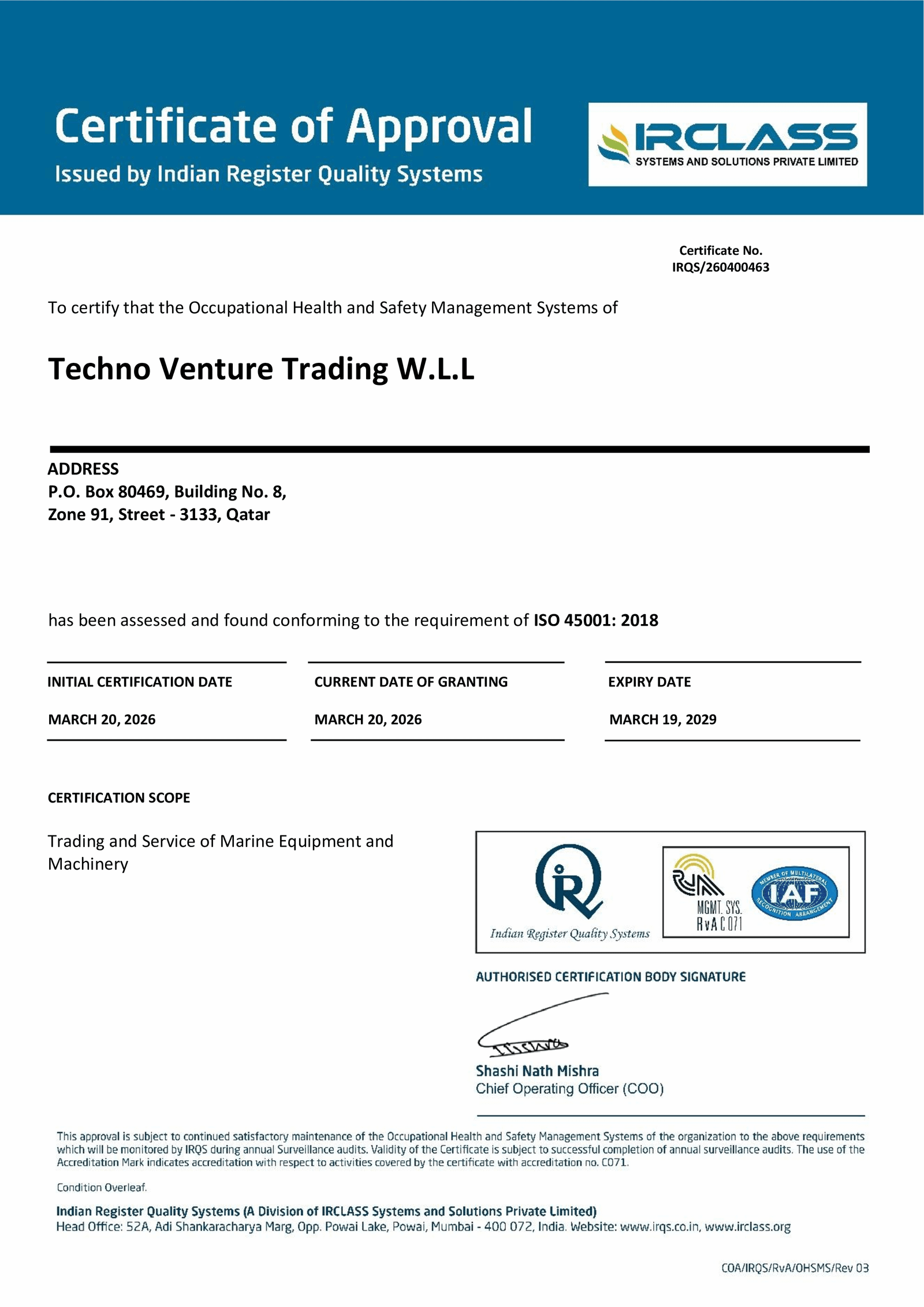 Sormec Certificate